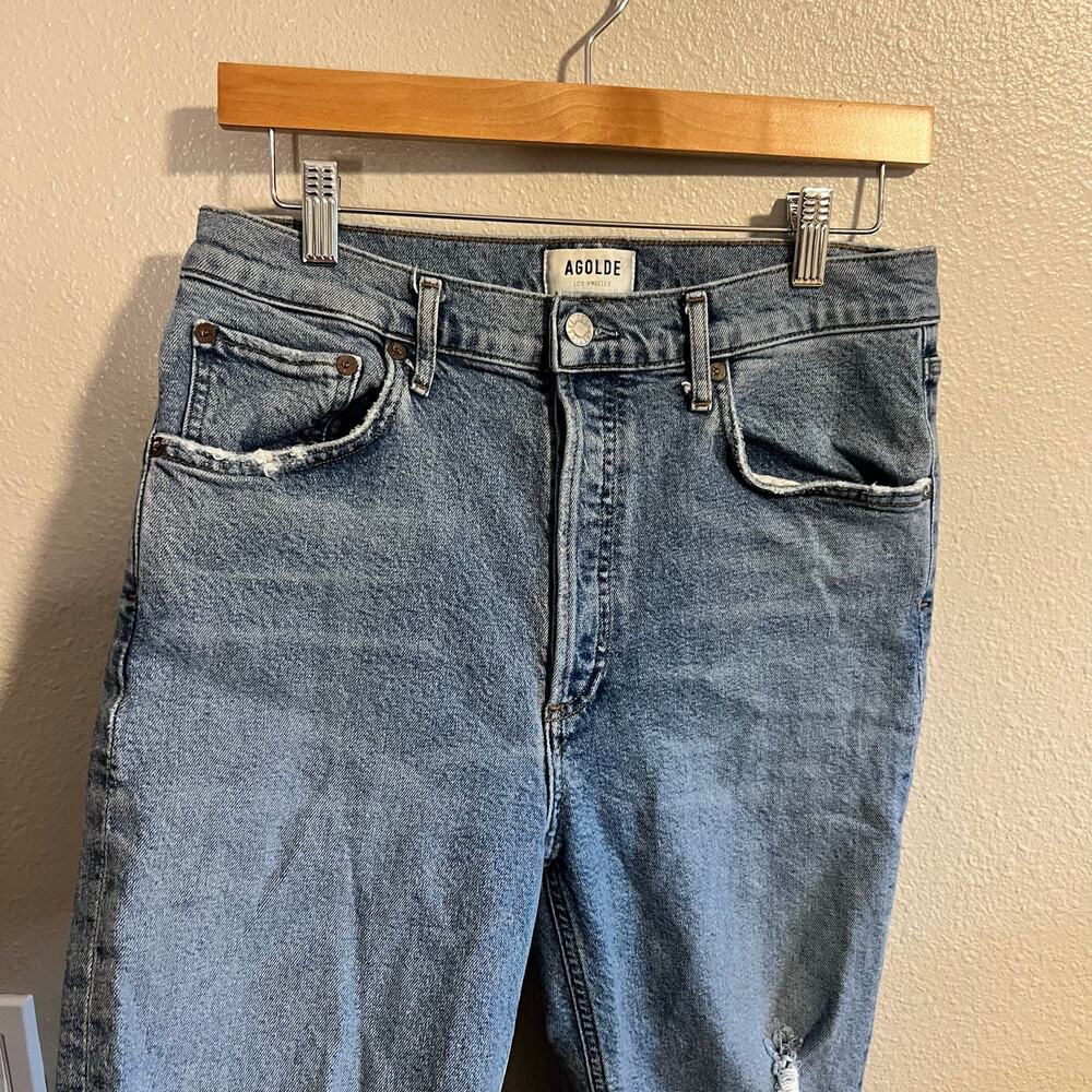 Agolde Riley High Rise Straight Crop Stretch Jeans Size 29 - Picture 9 of 9